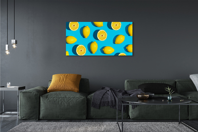 Pintura em tela Limões em um fundo azul