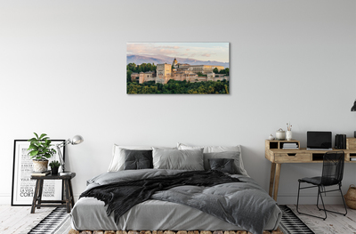 Pintura em tela Espanha Castelo floresta montanhas