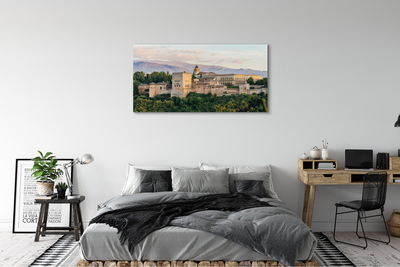 Pintura em tela Espanha Castelo floresta montanhas