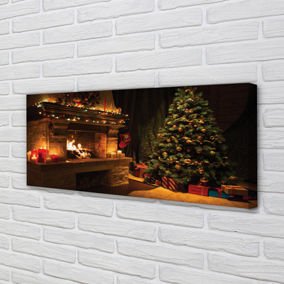 Pintura em tela Decorações para lareira de árvore de Natal