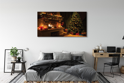Pintura em tela Decorações para lareira de árvore de Natal