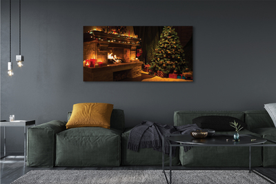 Pintura em tela Decorações para lareira de árvore de Natal