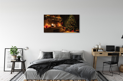 Pintura em tela Decorações para lareira de árvore de Natal