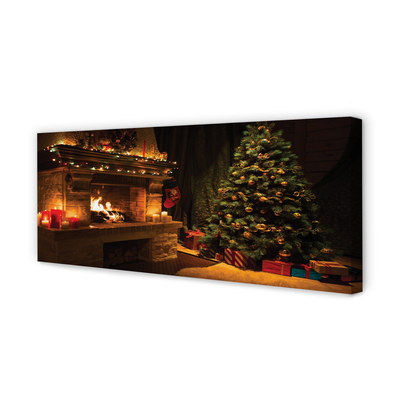 Pintura em tela Decorações para lareira de árvore de Natal