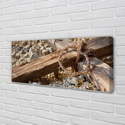 Quadro em tela Cruz, pedras, espinhos