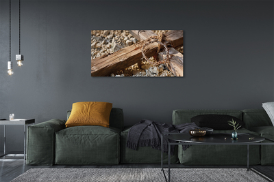 Quadro em tela Cruz, pedras, espinhos