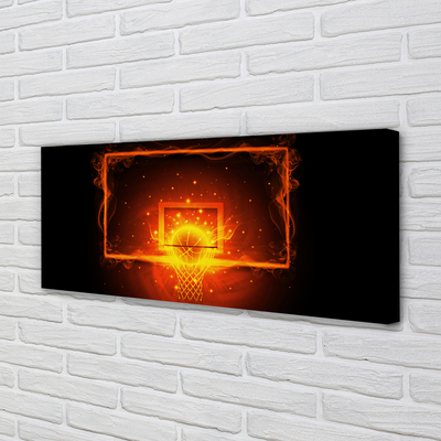 Quadro em tela Bola de basquete de fogo
