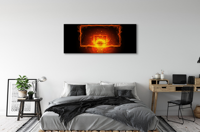 Quadro em tela Bola de basquete de fogo
