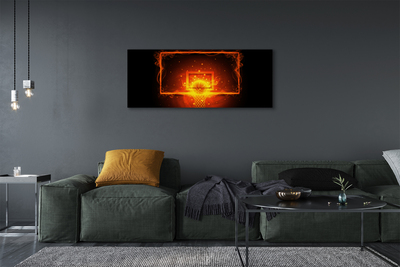 Quadro em tela Bola de basquete de fogo