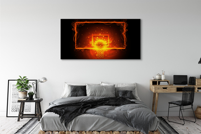 Quadro em tela Bola de basquete de fogo