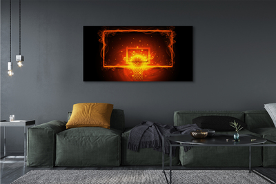 Quadro em tela Bola de basquete de fogo