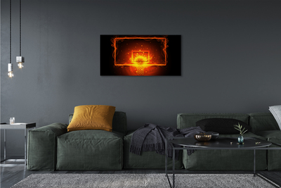 Quadro em tela Bola de basquete de fogo