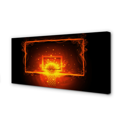Quadro em tela Bola de basquete de fogo