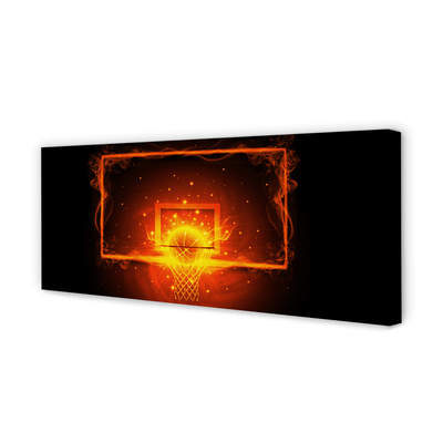 Quadro em tela Bola de basquete de fogo