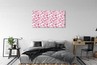 Pintura em tela pássaros cor de rosa