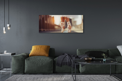 Pintura em tela Pernas femininas com sapatilhas de balé brancas