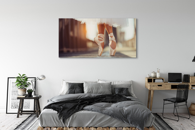 Pintura em tela Pernas femininas com sapatilhas de balé brancas