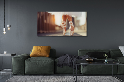 Pintura em tela Pernas femininas com sapatilhas de balé brancas