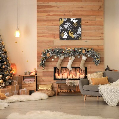 Quadro de parede em tela Flocos de neve anjos natal