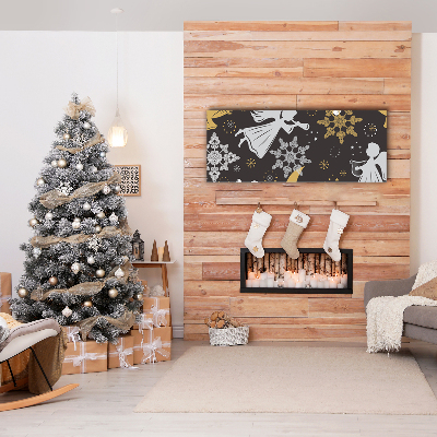 Quadro de parede em tela Flocos de neve anjos natal