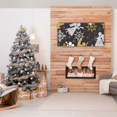 Quadro de parede em tela Flocos de neve anjos natal