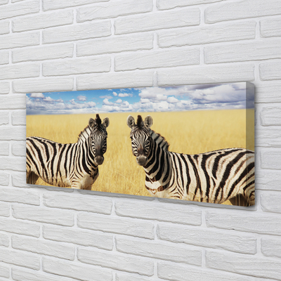 Pintura em tela Campo de zebras