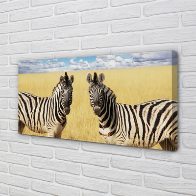 Pintura em tela Campo de zebras