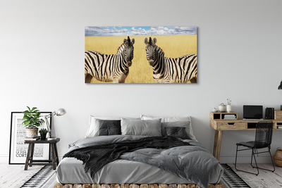 Pintura em tela Campo de zebras