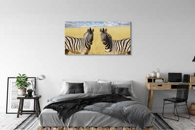 Pintura em tela Campo de zebras