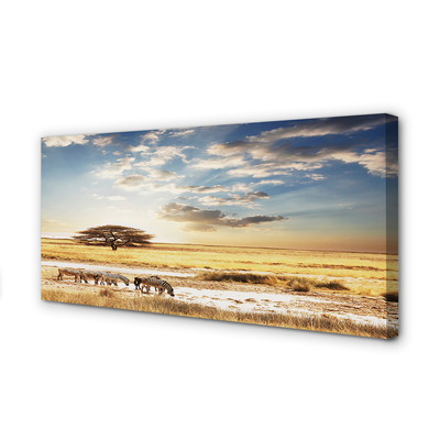 Pintura em tela Árvore de nuvens de zebras