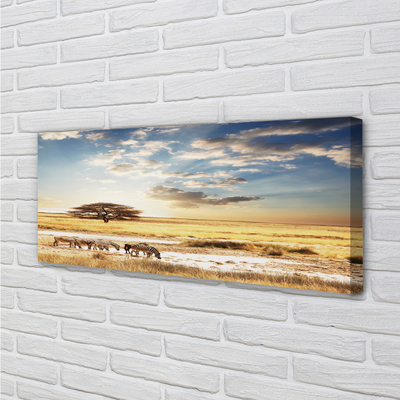 Pintura em tela Árvore de nuvens de zebras