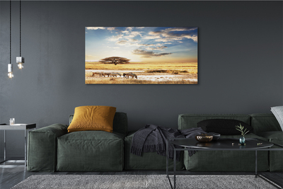 Pintura em tela Árvore de nuvens de zebras