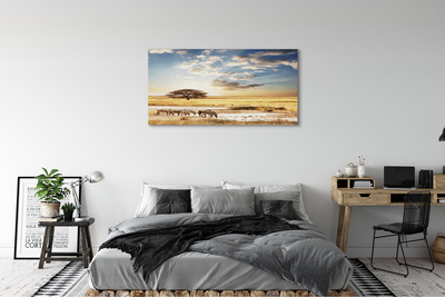 Pintura em tela Árvore de nuvens de zebras