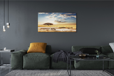 Pintura em tela Árvore de nuvens de zebras