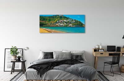Pintura em tela Espanha Praia Montanhas Cidade