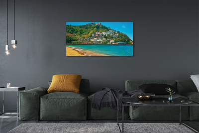 Pintura em tela Espanha Praia Montanhas Cidade