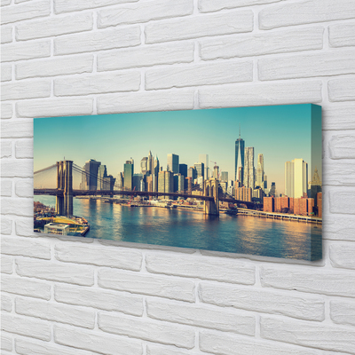 Quadro em tela Panorama da ponte e do rio