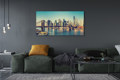 Quadro em tela Panorama da ponte e do rio