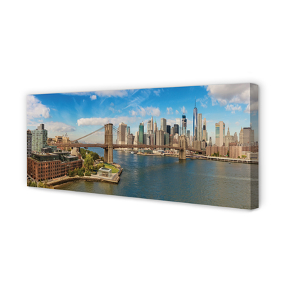 Pintura em tela Panorama da ponte arranha-céus