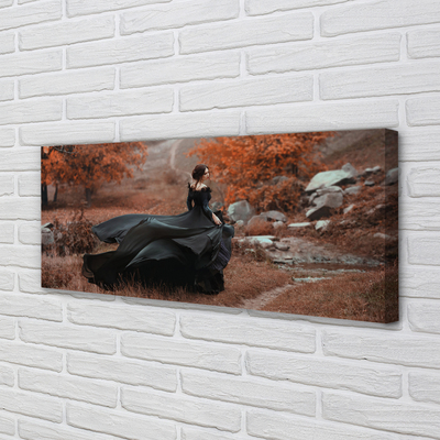 Quadro em tela Mulher montanhas de outono