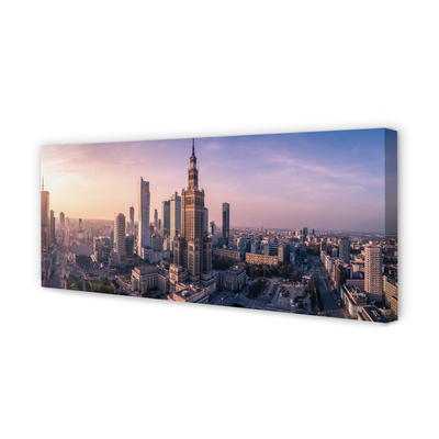 Pintura em tela Panorama dos arranha-céus do nascer do sol em Varsóvia