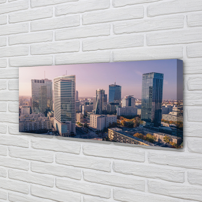 Quadro em tela Panorama dos arranha-céus de Varsóvia