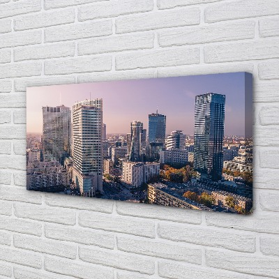 Quadro em tela Panorama dos arranha-céus de Varsóvia