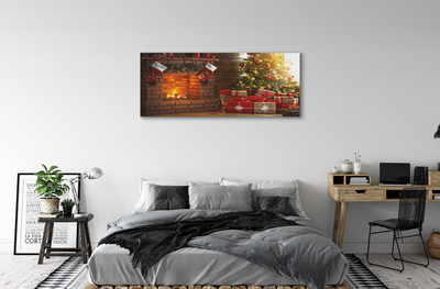 Pintura em tela Presentes para lareira de árvore de Natal