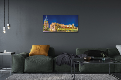 Quadro em tela Salão de Tecidos de Cracóvia à noite