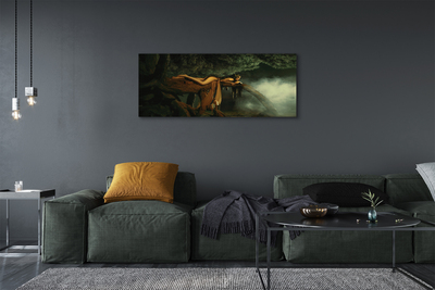 Pintura em tela Mulher árvore nuvens