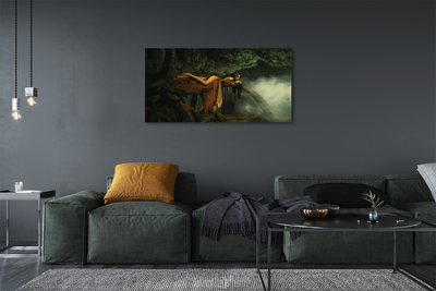 Pintura em tela Mulher árvore nuvens