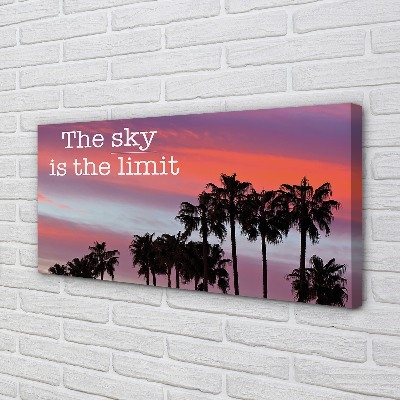 Pintura em tela Pôr do sol com palmeiras