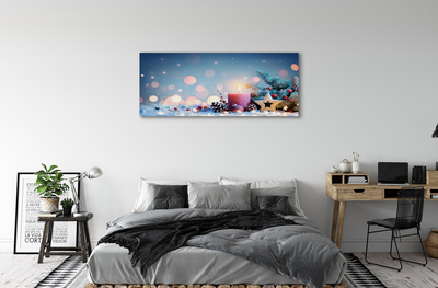 Quadro em tela neve de vela de natal