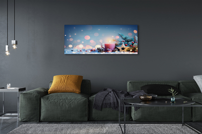 Quadro em tela neve de vela de natal